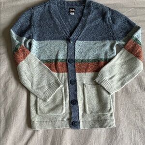 Tea Collection Kids Blue and Cream Striped Cardigan